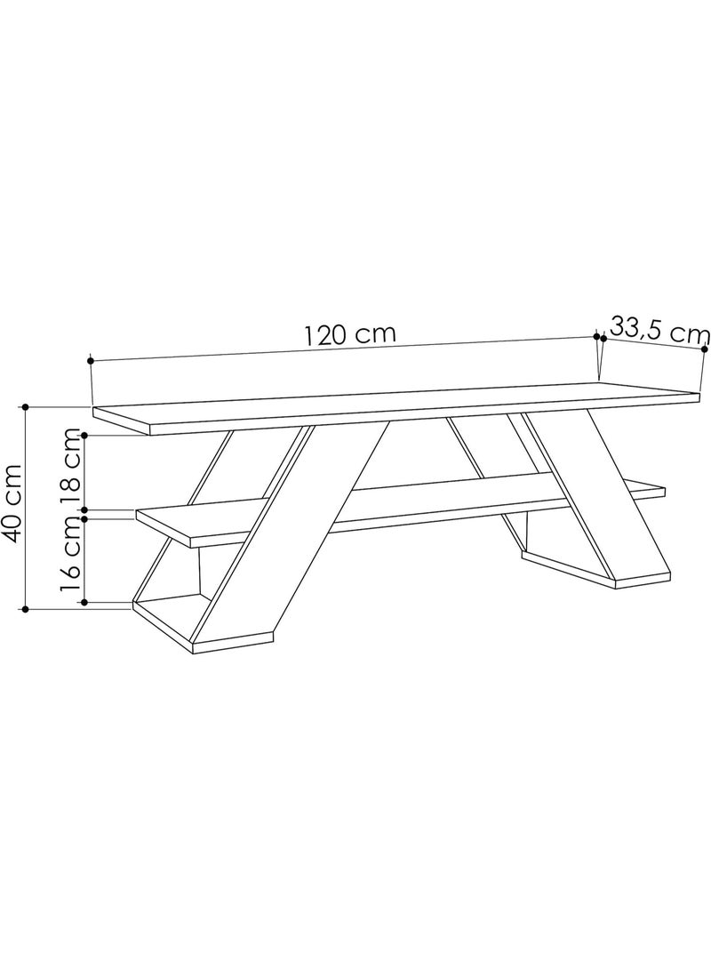 JV Home Farfala Stylish TV Stand | Entertainment Unit | Meuble TV for Living Room, Bedroom Suitable up to 55” TVs (White) - Image 2